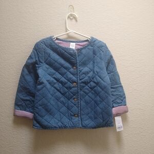 Carter's Quilted Denim Chambray Button Up Cardigan Jacket 5t